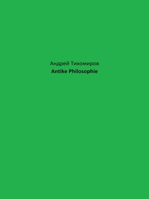 cover image of Antike Philosophie
